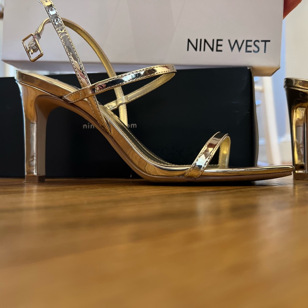 Square Toe Gold Heels - image 4